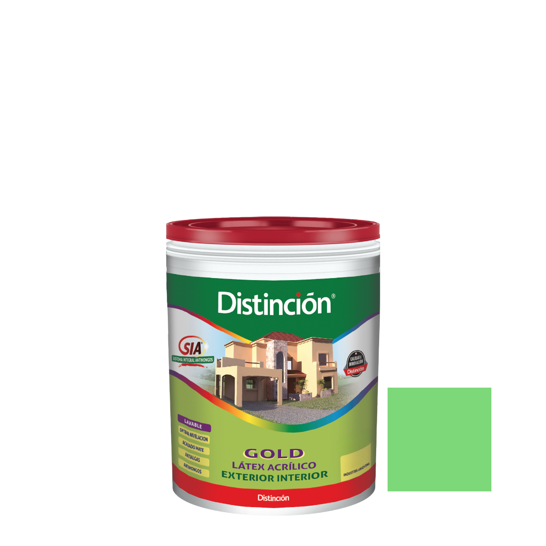 385eadd1-4d75-4333-9a76-393619f236c1 Latex Gold Distincion ext int Verde Manzana 1lt - Imagen 1
