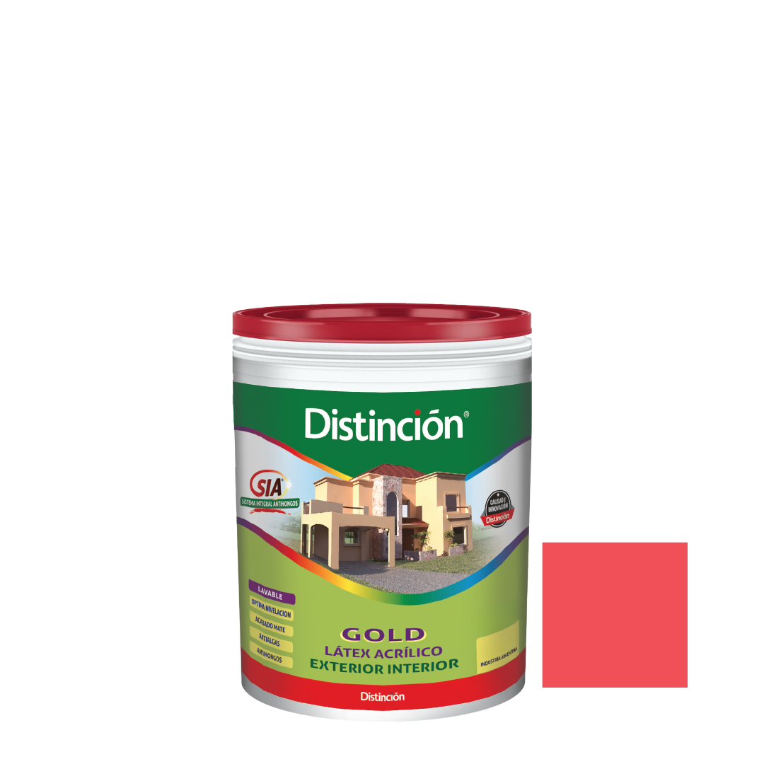 57242645-8bba-4644-8b40-c994598051de Latex Gold Distincion ext int Rojo Dist 1lt - Imagen 1