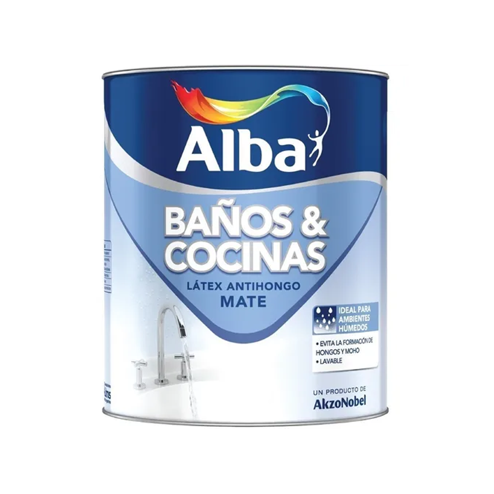 89414a54-e78f-4100-9325-25dcc90e530f Latex Baños y cocinas Alba 1lt - Imagen 1