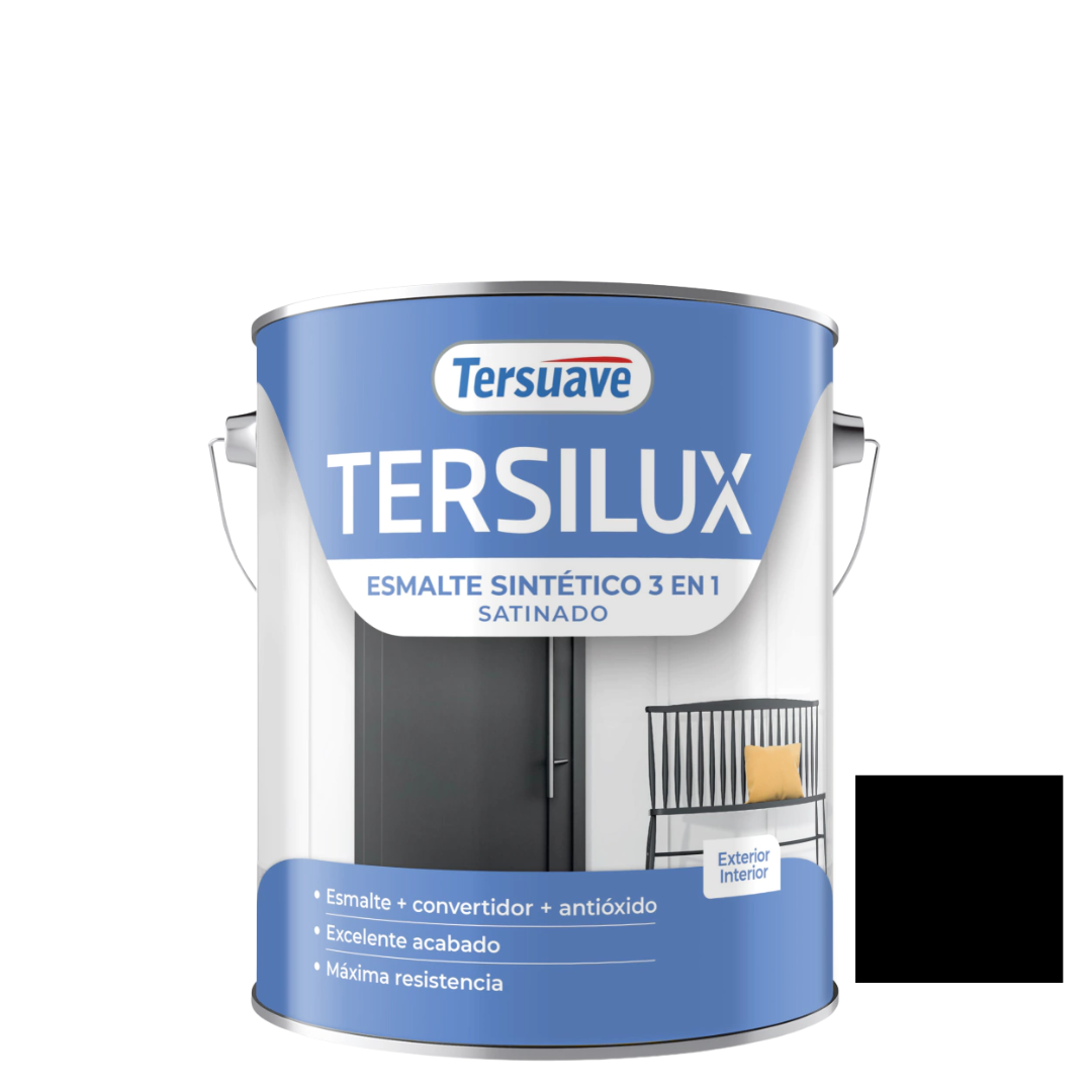 925677a5-cddc-40ae-ab3e-bbc8ddf6b1fb Esmalte TERSILUX Negro satinado 4lts - Imagen 1