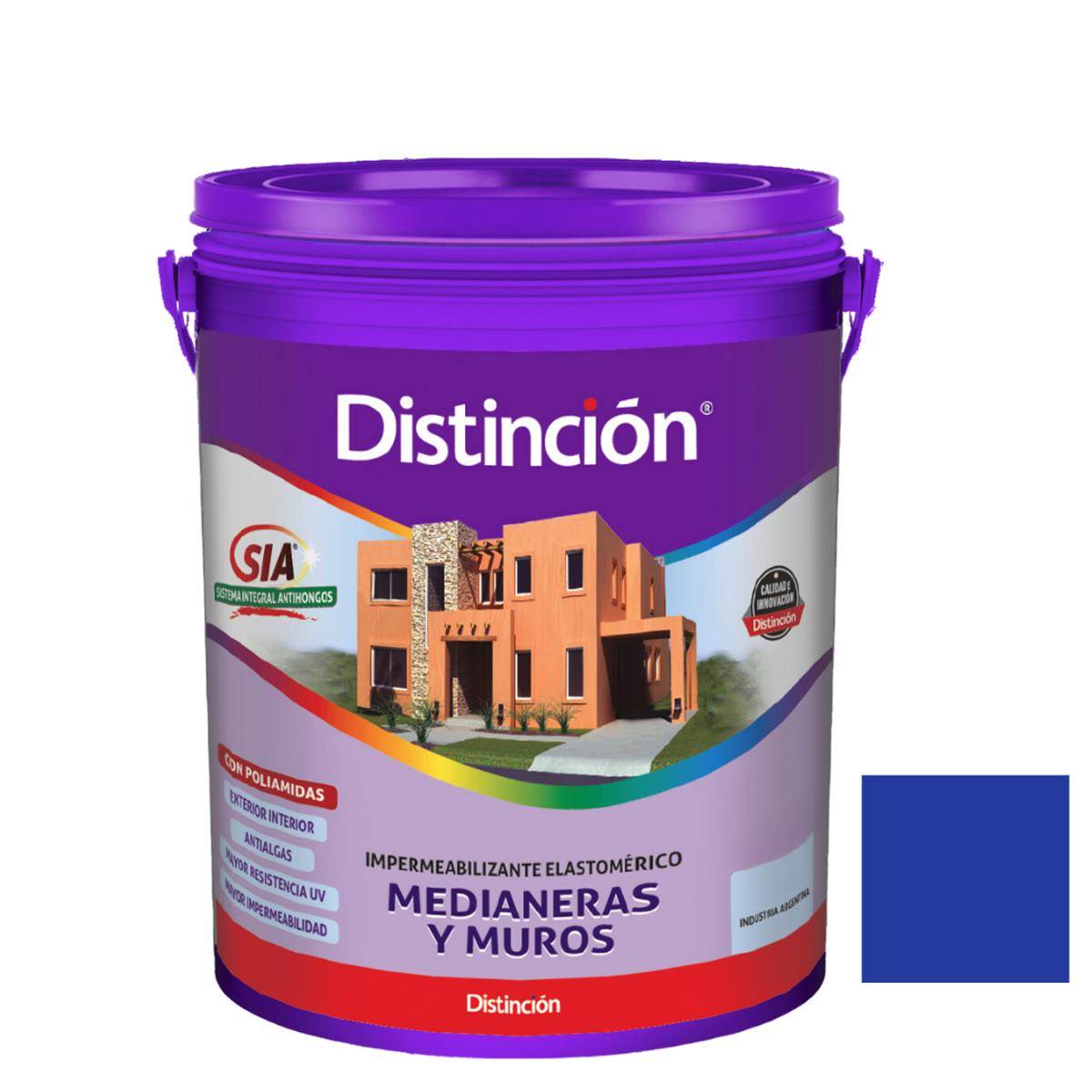ada17ba7-1b24-4d80-bc00-e17cf1c6ac10 Membrana Medianeras y Muros Azul DISTINCION 10lts - Imagen 1
