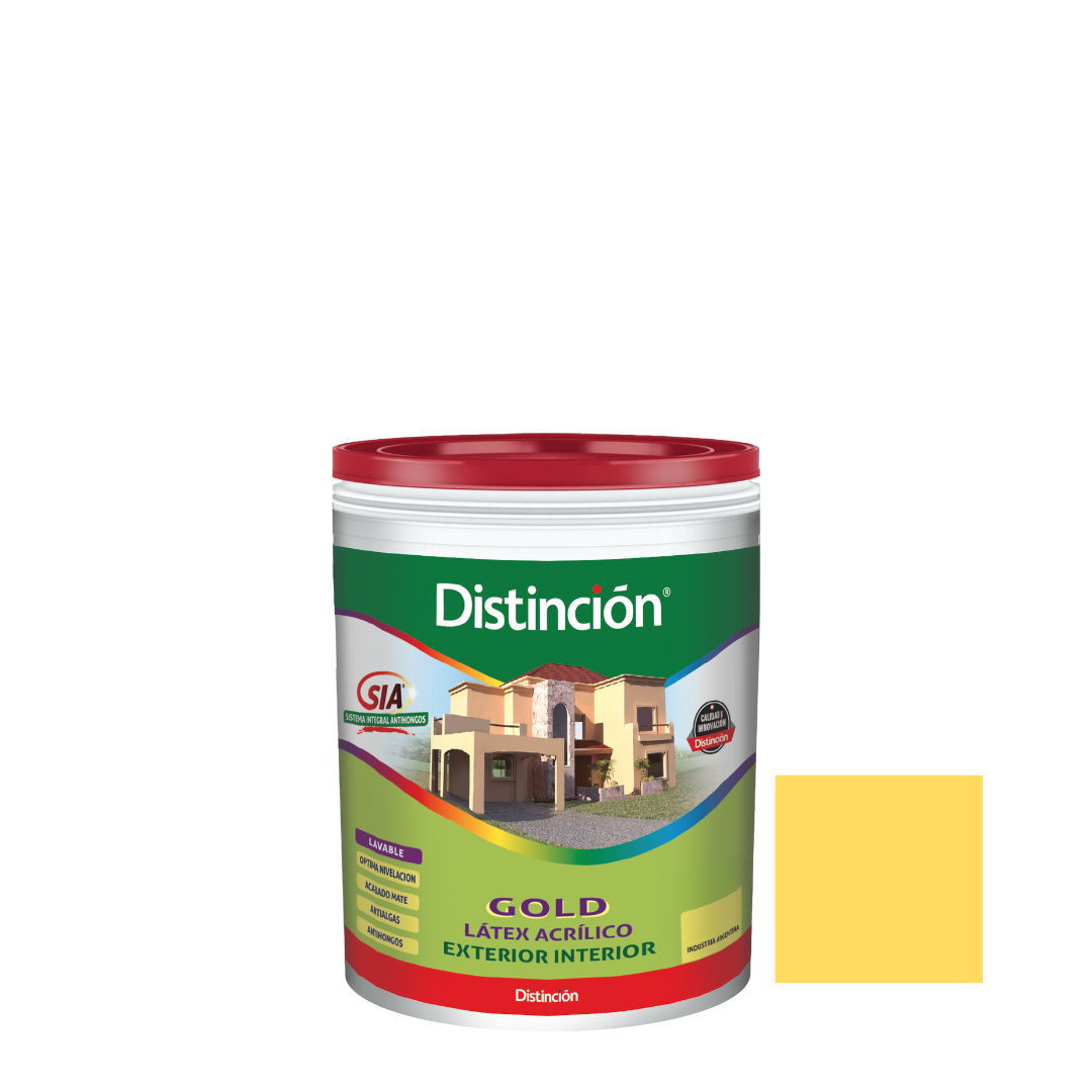 f4c4c4bd-169b-4bf3-8ef3-537b519e5cef Latex Gold Distincion ext int Amarillo 1lt - Imagen 1
