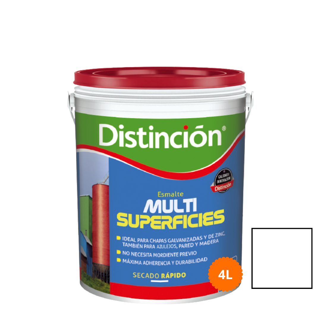 44384d56-f445-4ef5-89cd-7fde4d80ccb8 Esmalte al agua Chapas Distincion blanco 4lts - Imagen 1