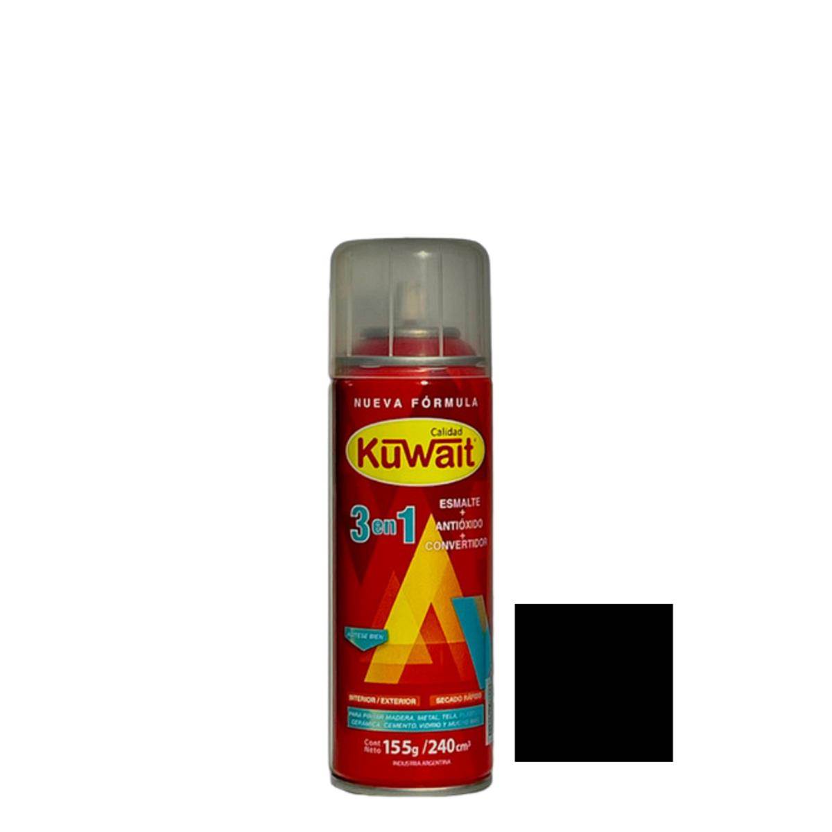 4bd5d583-2d2f-4269-aa02-162d0689ec17 Aerosol Kuwait Negro Mate 240cc - Imagen 1