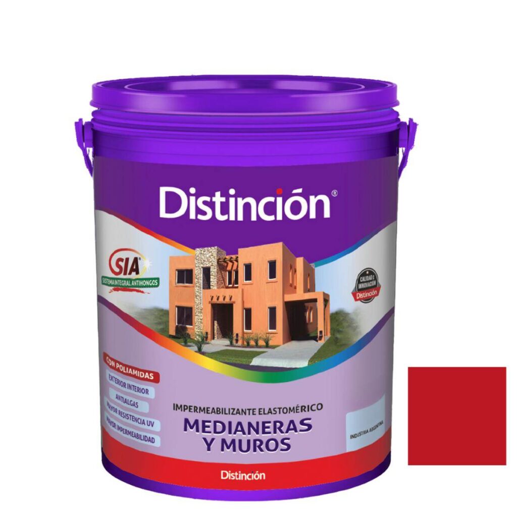 Membrana Medianeras Y Muros Rojo Distincion 10Lts