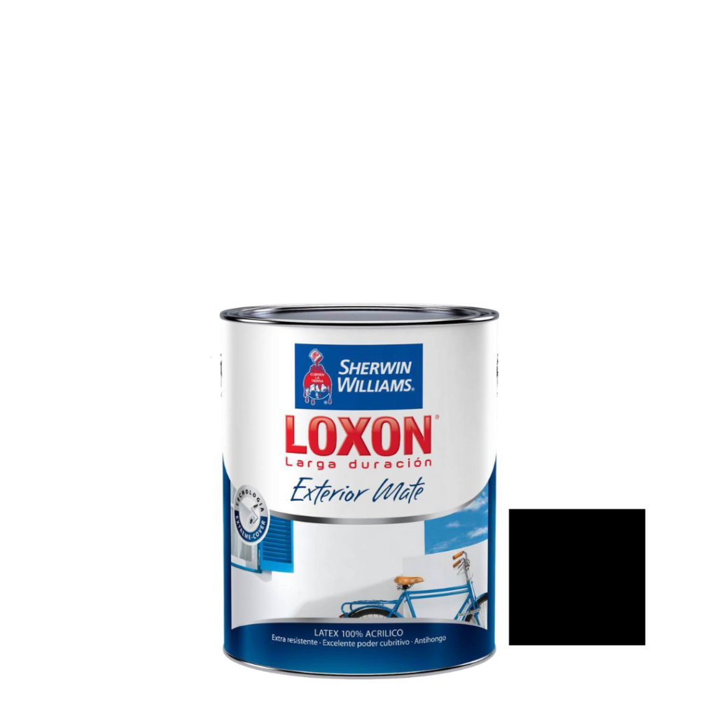 Latex Sherwin Williams Loxon Exterior Mate Negro Ebano 1Lt