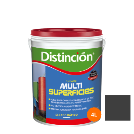 Esmalte Al Agua Multi Superficies Distincion Gris 4Lts
